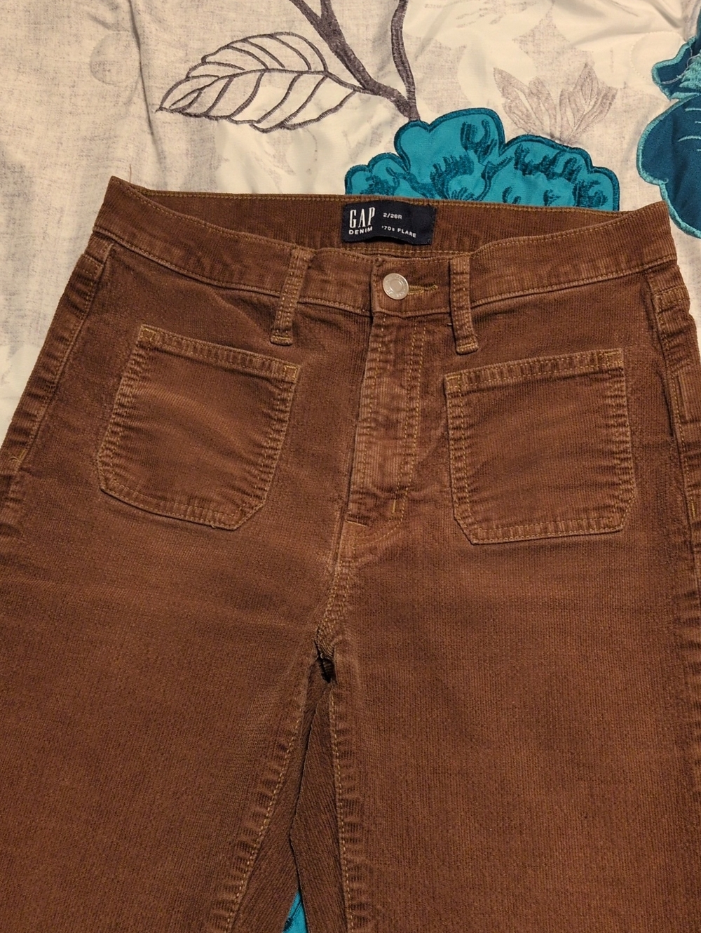 GAP Women's Corduroy 70's Flare Jeans in Brown